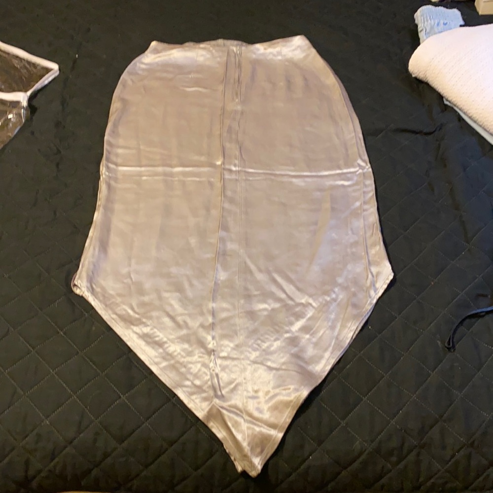 Exact Change Strapless Dress Metallic Silver Size 9